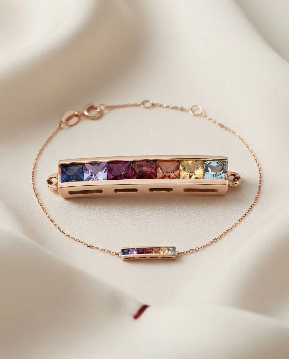 Armband 18 Karat Roségold, mit ZÖ 15 cm + 16.5 cm · drapiert