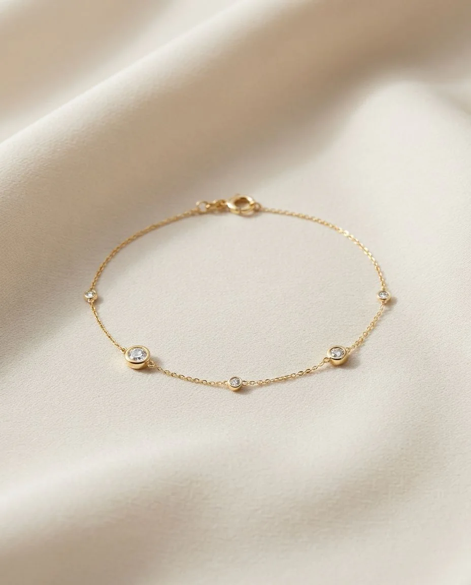 Armband 18 Karat Gelbgold, mit ZÖ 15,16,17 cm · drapiert