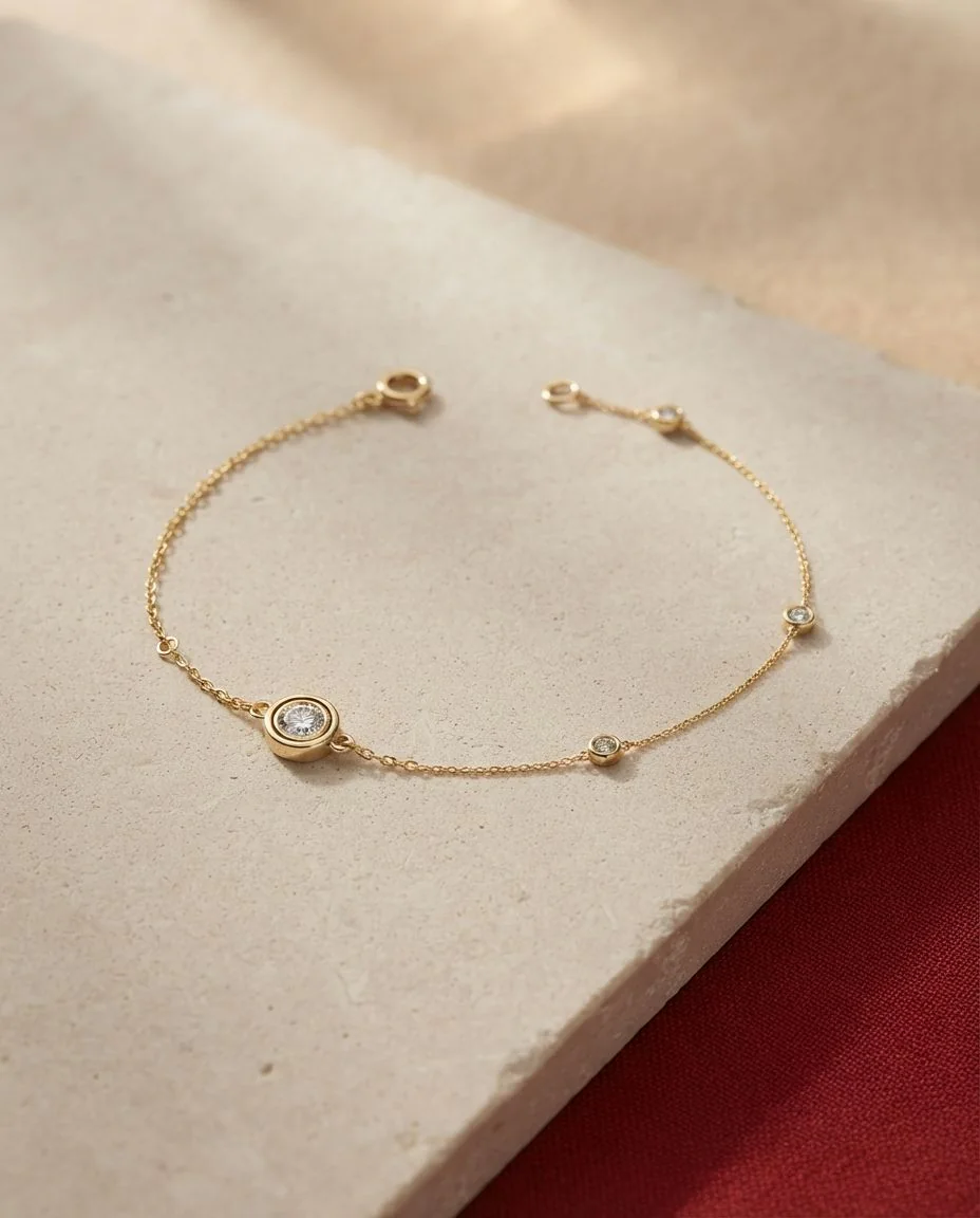 Armband 18 Karat Gelbgold, mit ZÖ 15,16,17 cm · drapiert