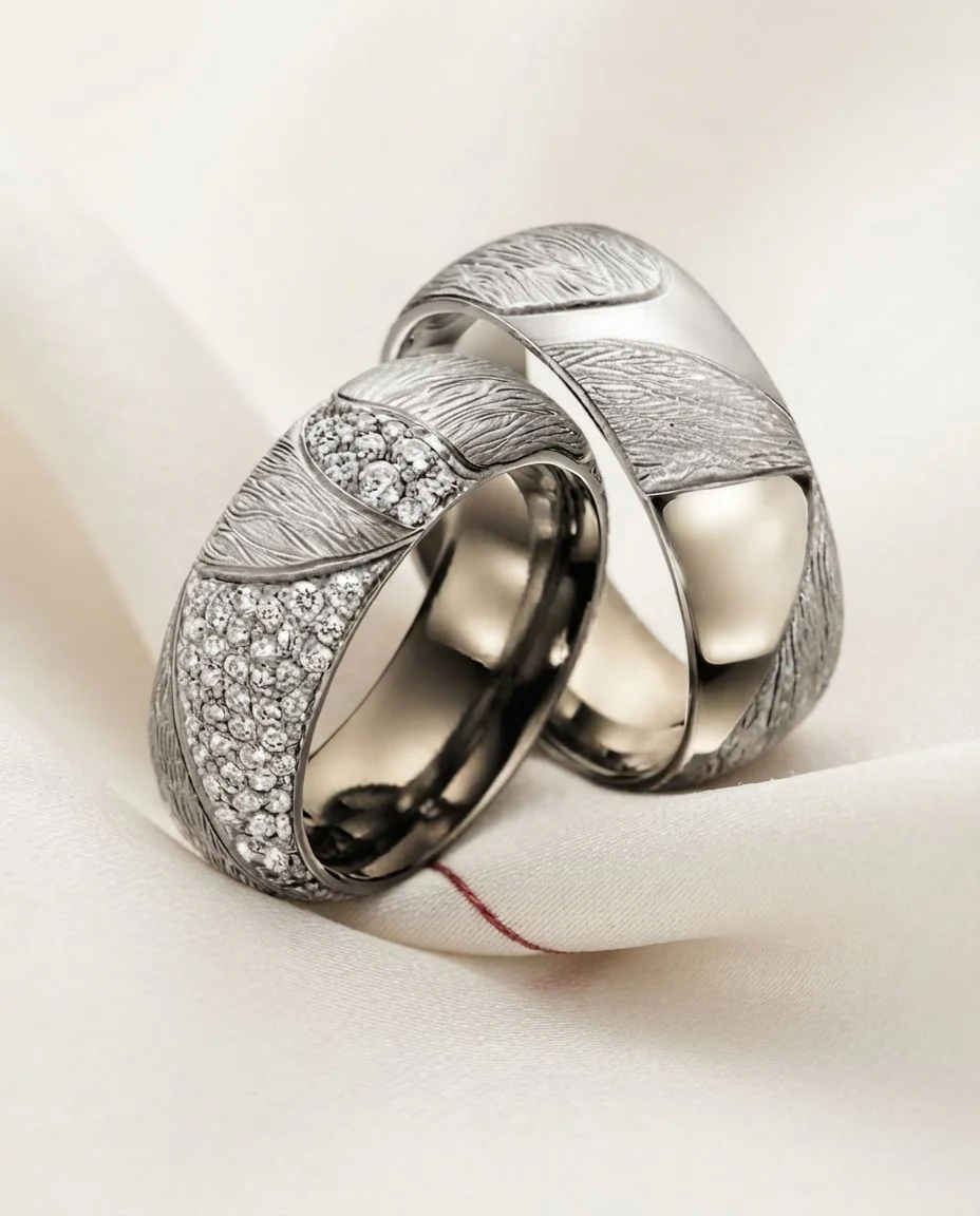Trauringe · RU-1425-5 · Platin 600/- · drapiert