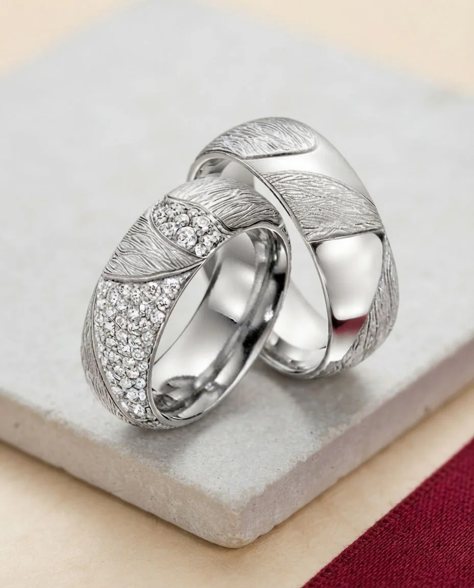 Trauringe · RU-1425-5 · Platin 600/- · drapiert
