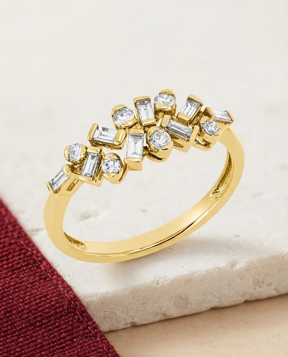 Ring 14 Karat Gelbgold · drapiert