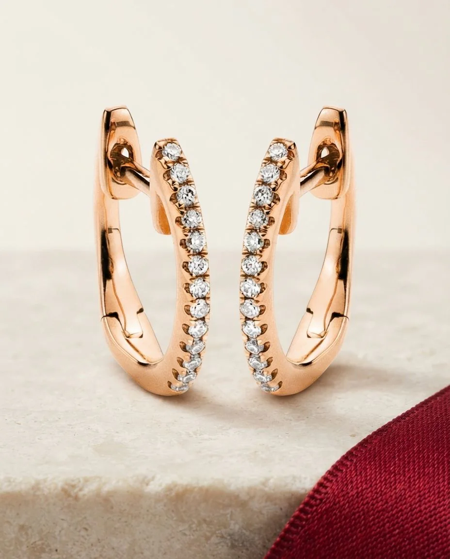 Creolen 18 Karat Roségold · drapiert