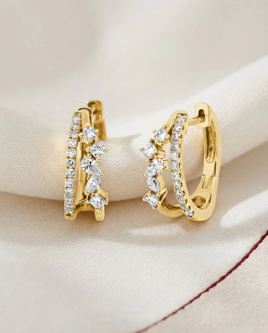 Creolen 14 Karat Gelbgold · drapiert