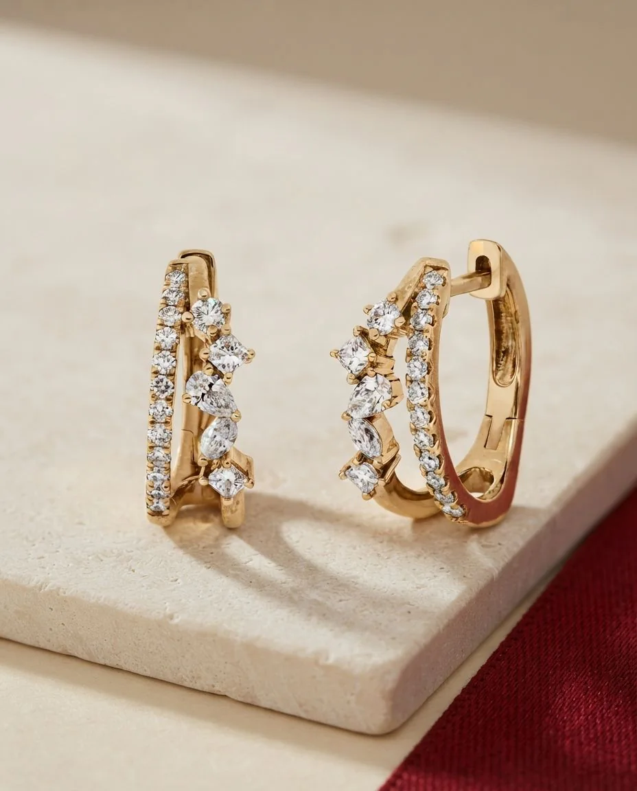 Creolen 14 Karat Gelbgold · drapiert
