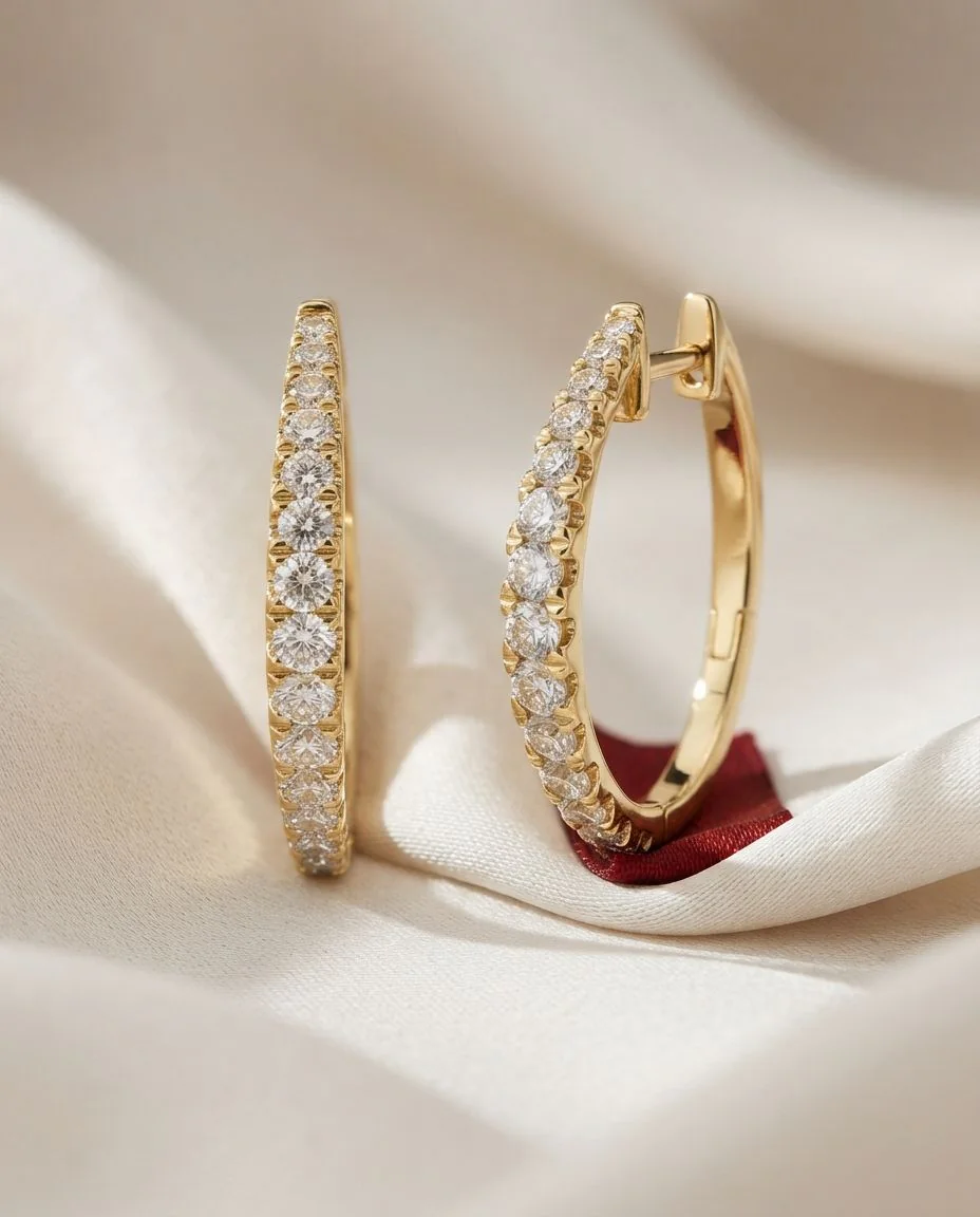 Creolen 14 Karat Gelbgold · drapiert