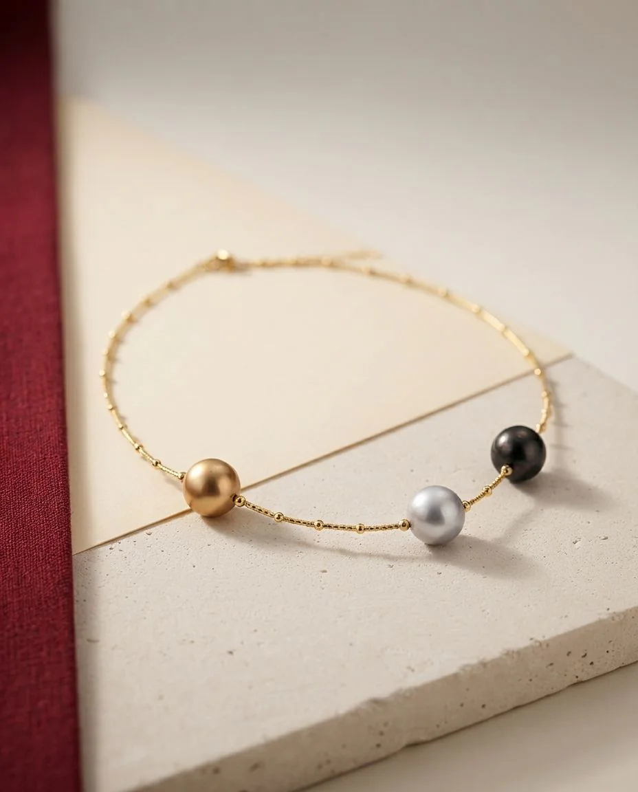 Collier 18 Karat Gelbgold, mit ZÖ 40 cm · drapiert