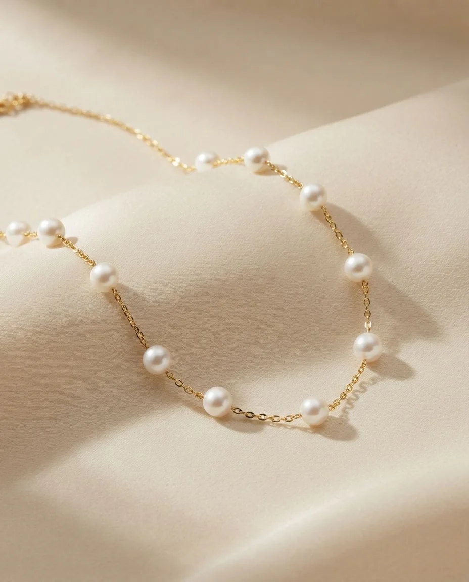 Collier 18 Karat Gelbgold · drapiert