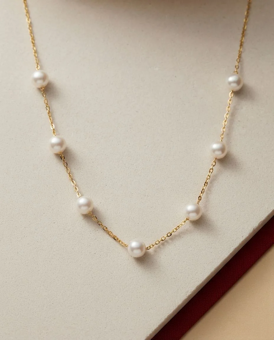 Collier 18 Karat Gelbgold · drapiert