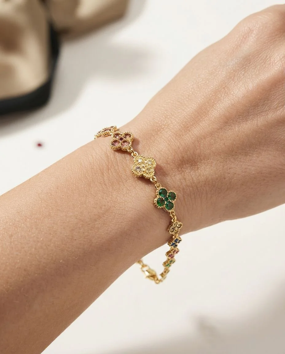 Armband 18 Karat Gelbgold · getragen