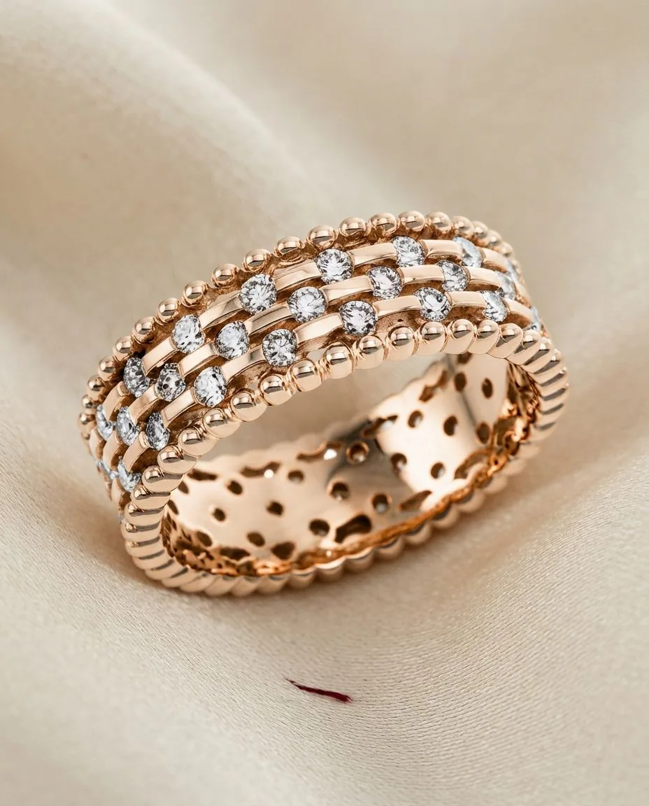 Ring 14 Karat Roségold · drapiert
