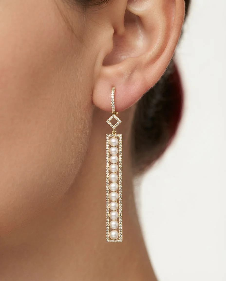 Ohrschmuck 18 Karat Gelbgold · getragen