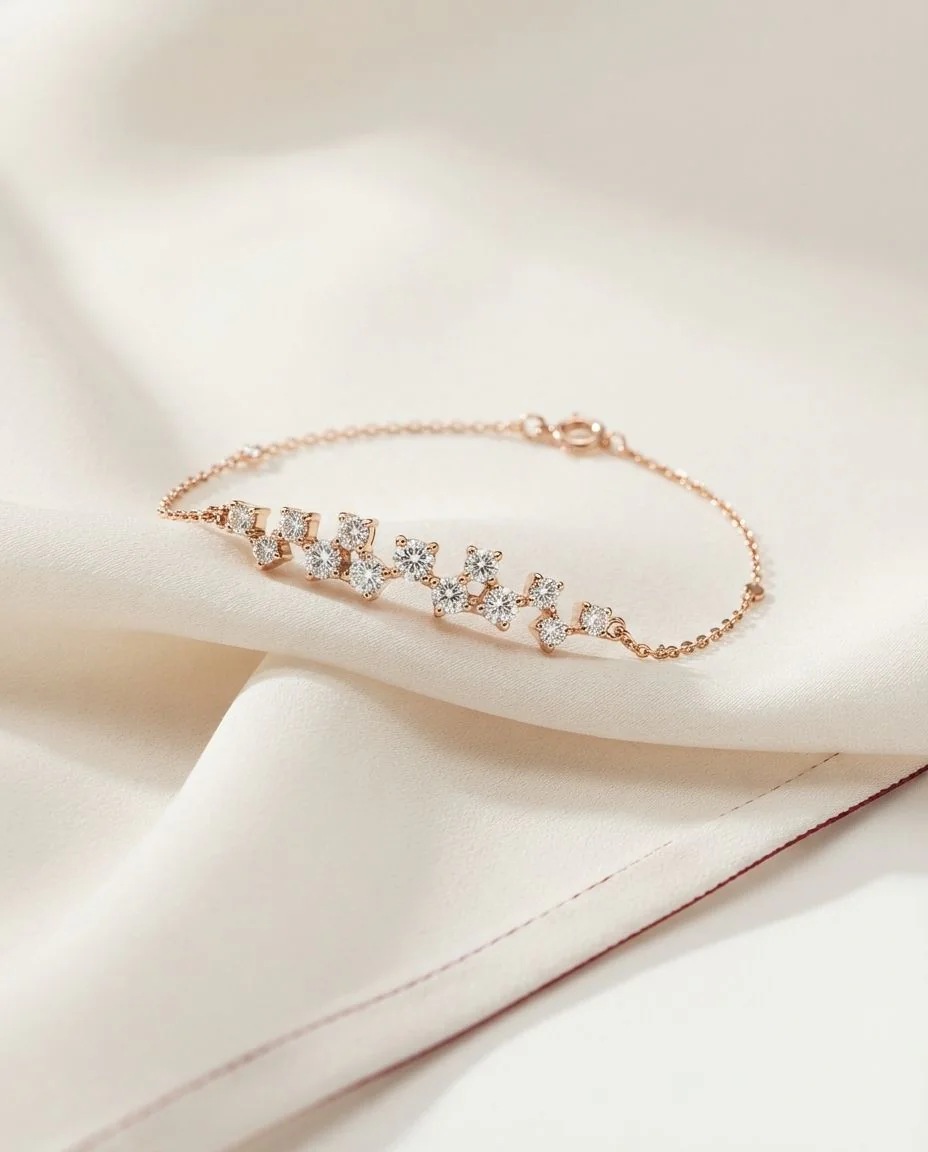 Armband 18 Karat Roségold, mit ZÖ15,16,17cm · drapiert