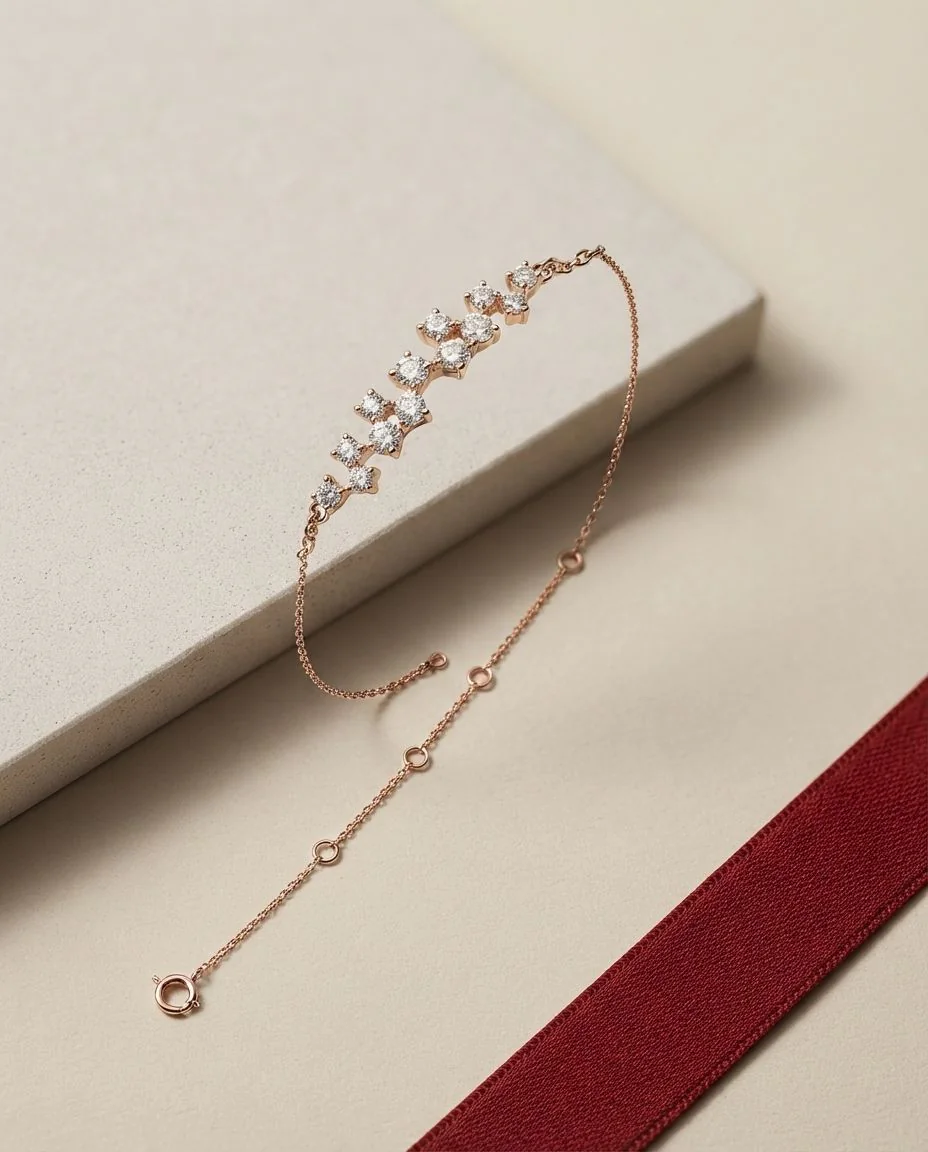 Armband 18 Karat Roségold, mit ZÖ15,16,17cm · drapiert