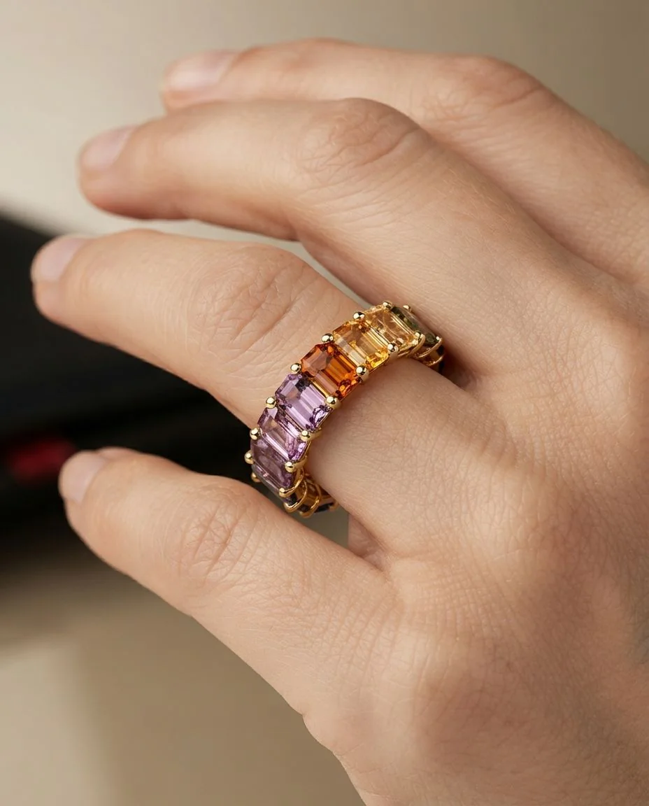 Ring 18 Karat Gelbgold · getragen