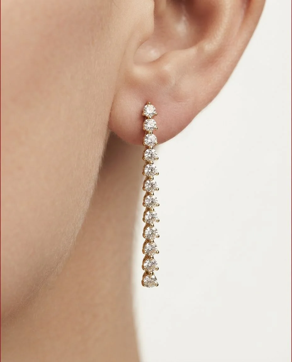 Ohrschmuck 18 Karat Gelbgold · getragen