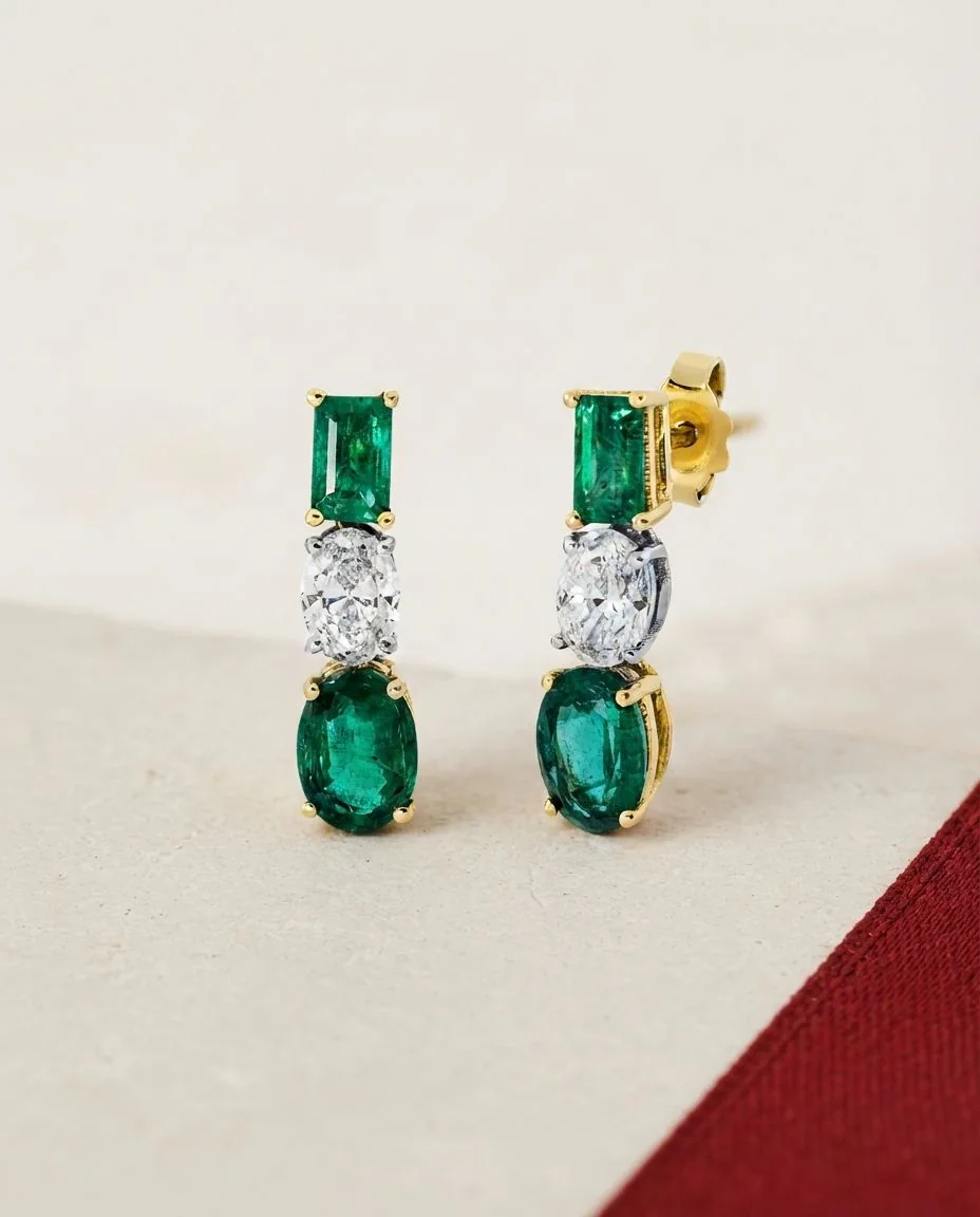 Ohrschmuck 18 Karat Gelbgold · drapiert