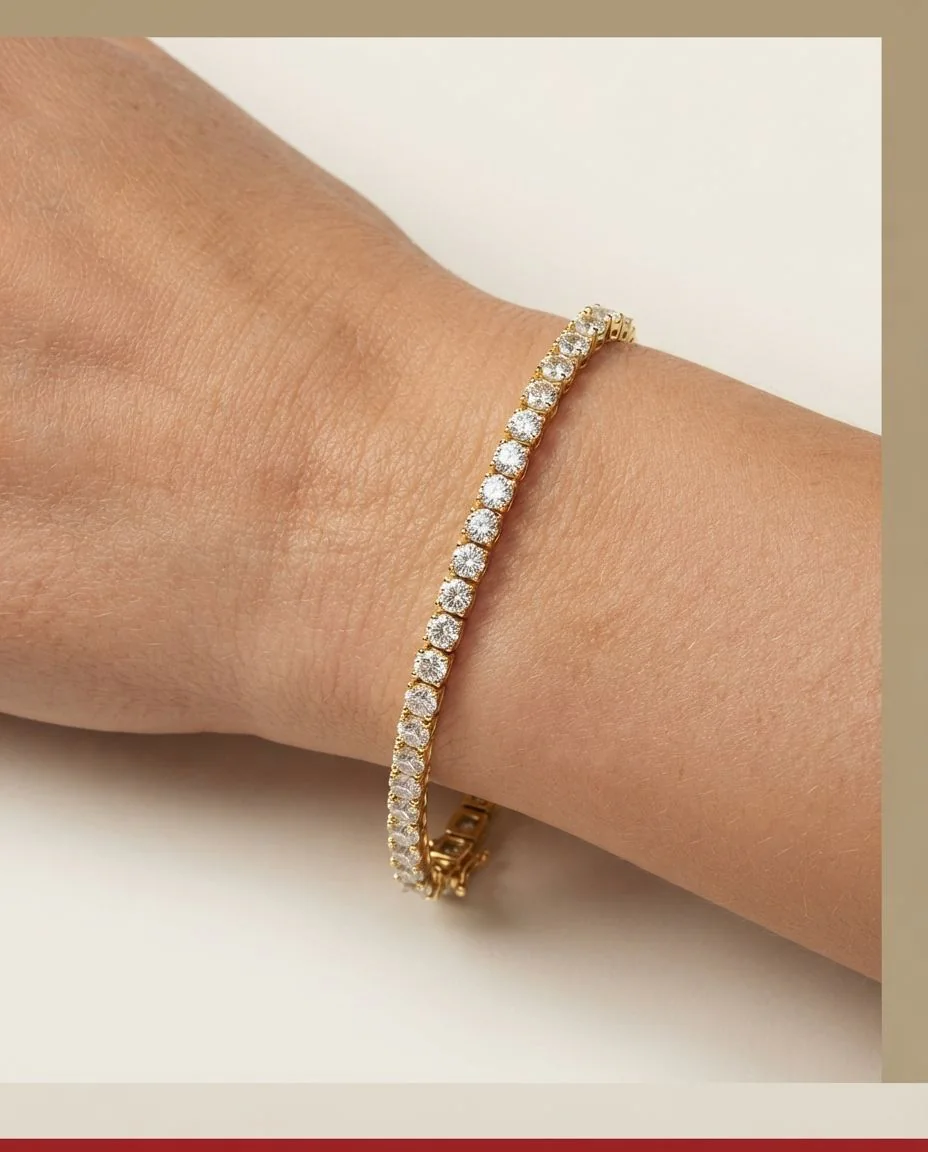 Armband 4er-Krappe 18 Karat Gelbgold · getragen
