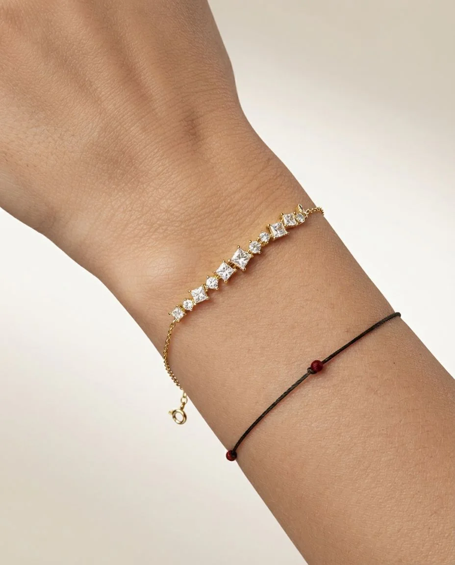 Armband 18 Karat Gelbgold · getragen
