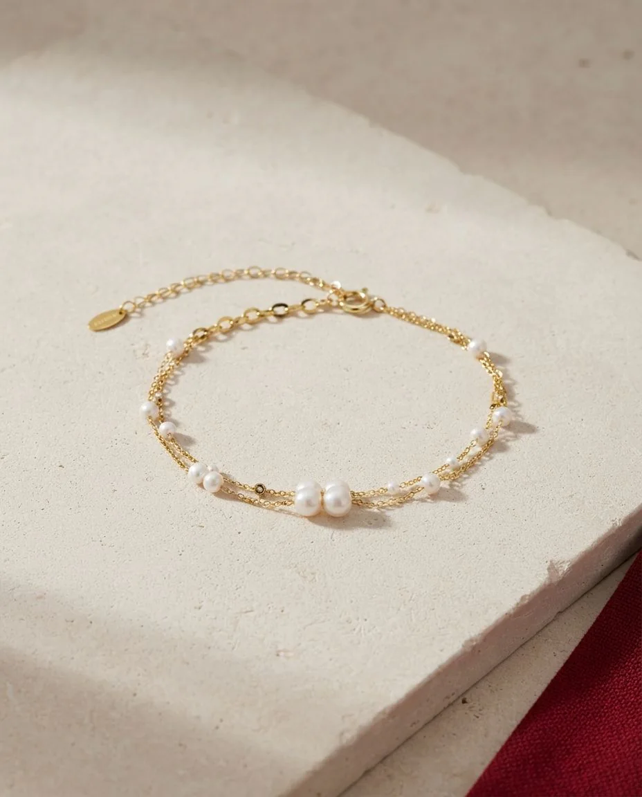Armband 18 Karat Gelbgold, mit ZÖ 16 cm · drapiert