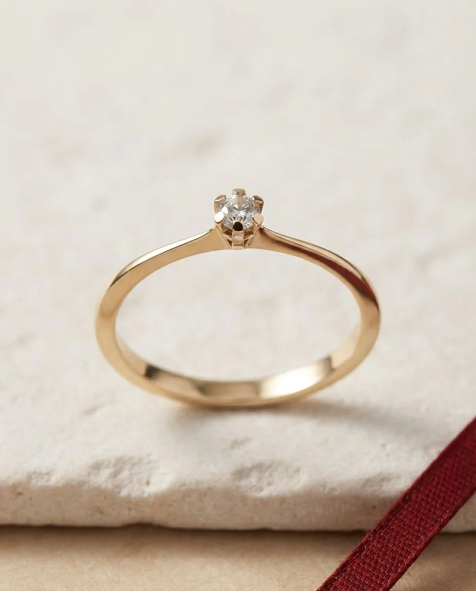 Ring 14 Karat Gelbgold · drapiert