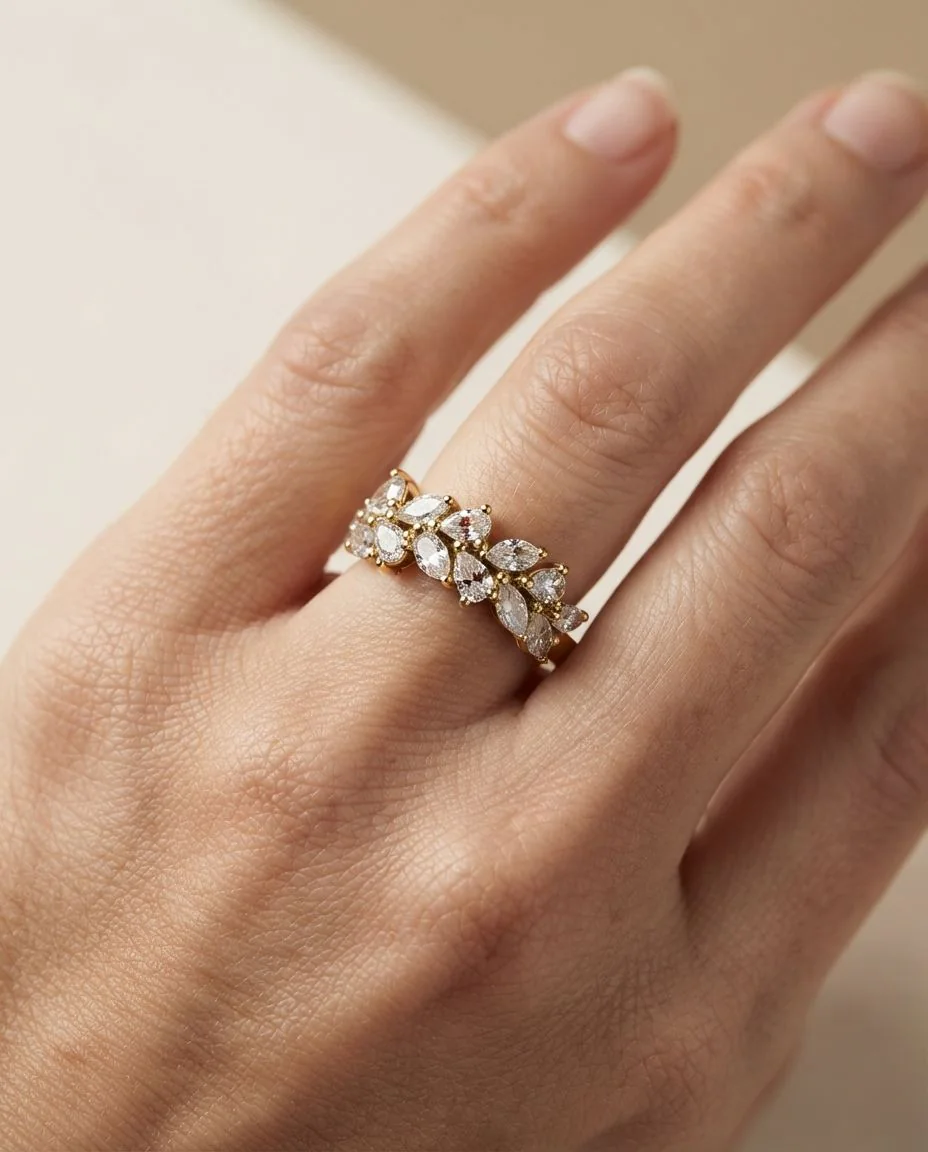 Ring 18 Karat Gelbgold · getragen