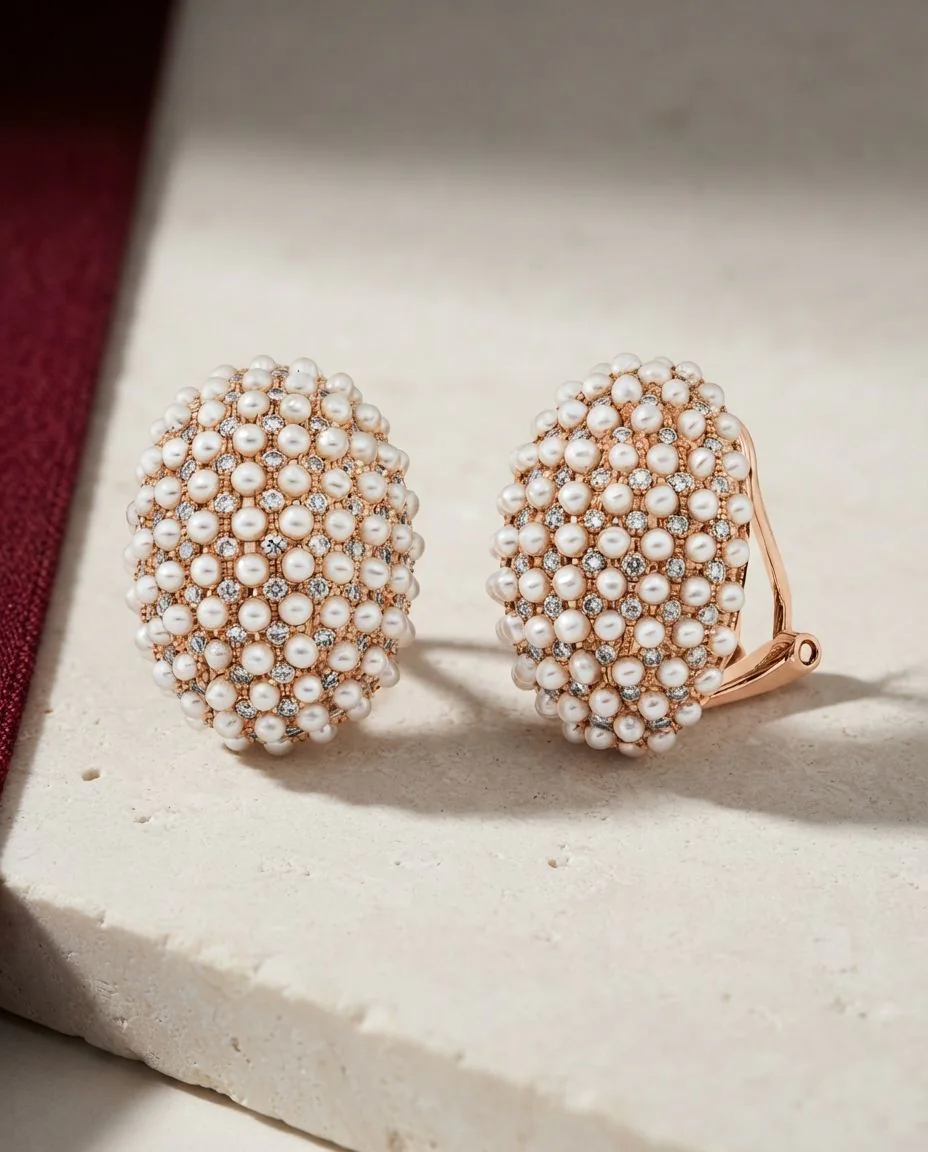 Ohrstecker 18 Karat Roségold · drapiert