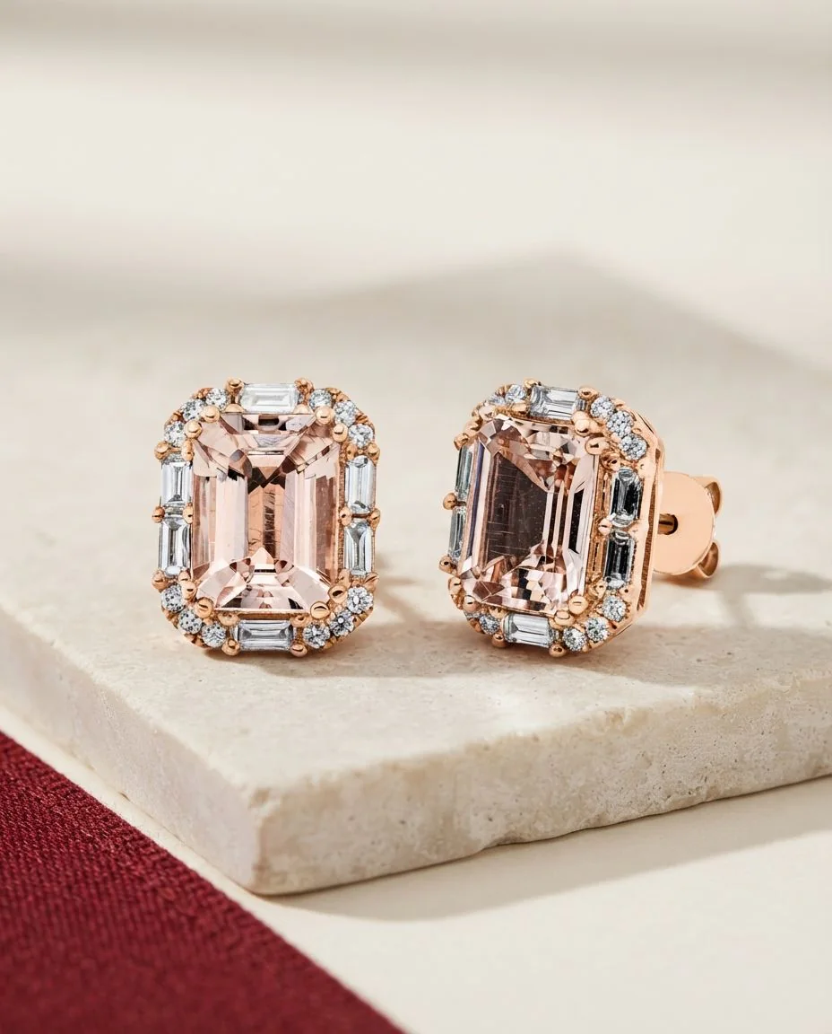 Ohrstecker 14 Karat Roségold · drapiert