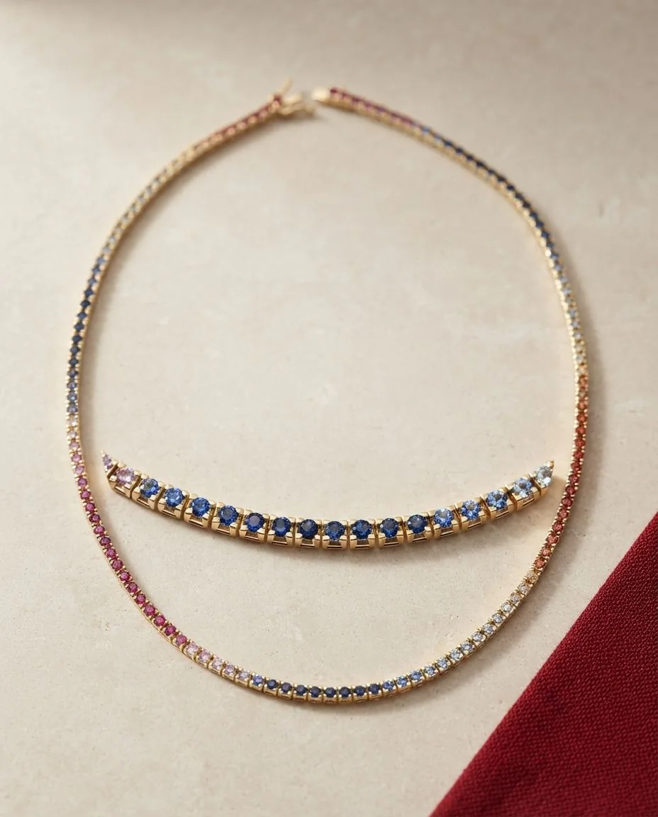 Collier 18 Karat Gelbgold · drapiert
