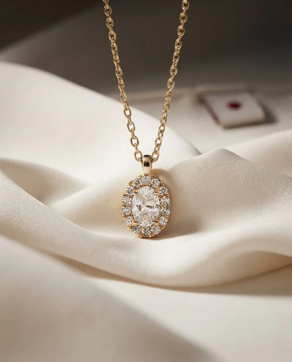 Collier 18 Karat Gelbgold, mit ZÖ 42 cm · drapiert