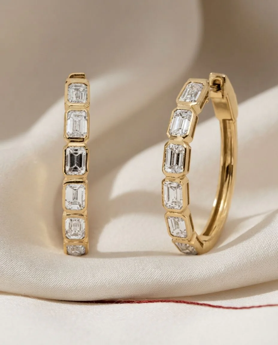 Creolen 18 Karat Gelbgold · drapiert