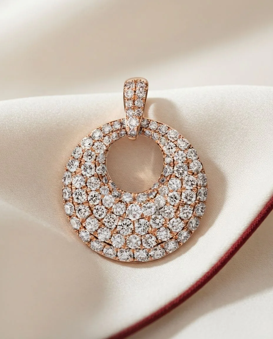 Anhänger 18 Karat Roségold, mit Öse · drapiert