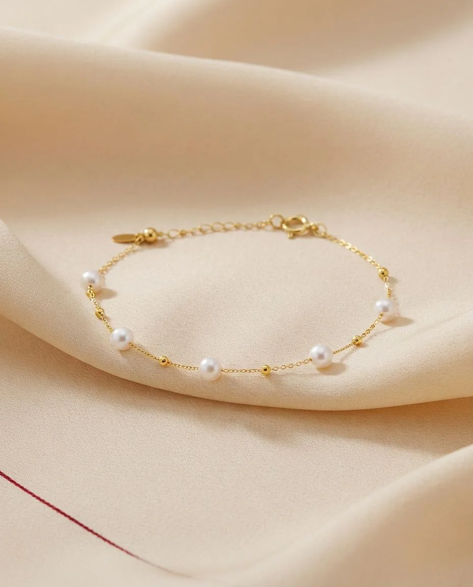 Armband 18 Karat Gelbgold, mit ZÖ 16 cm · drapiert