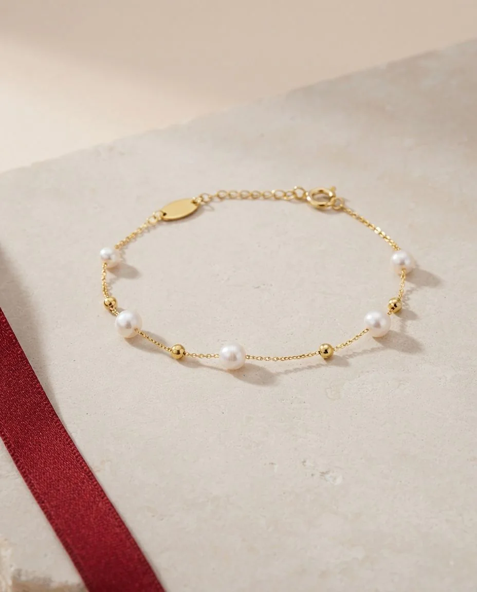 Armband 18 Karat Gelbgold, mit ZÖ 16 cm · drapiert