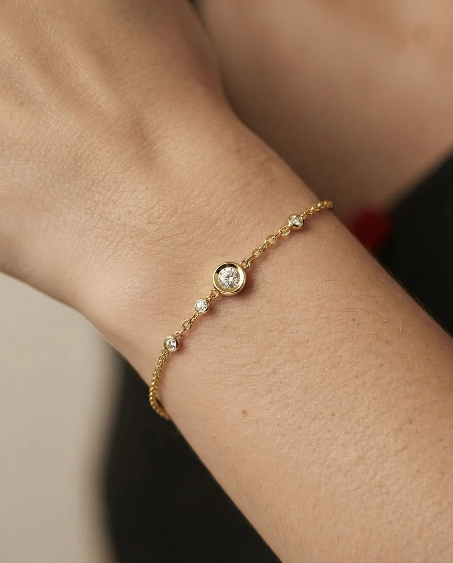 Armband 18 Karat Gelbgold · getragen