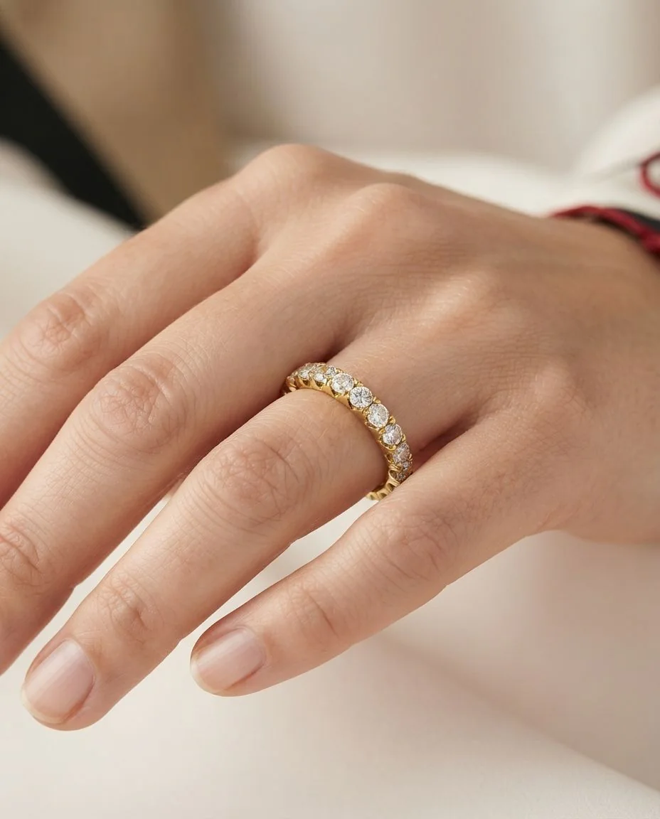 Ring 18 Karat Gelbgold · getragen