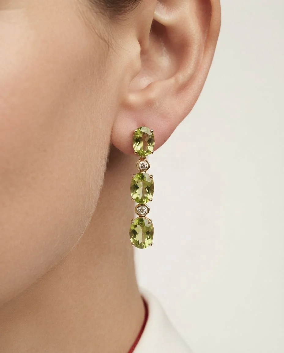 Ohrschmuck 18 Karat Gelbgold · getragen