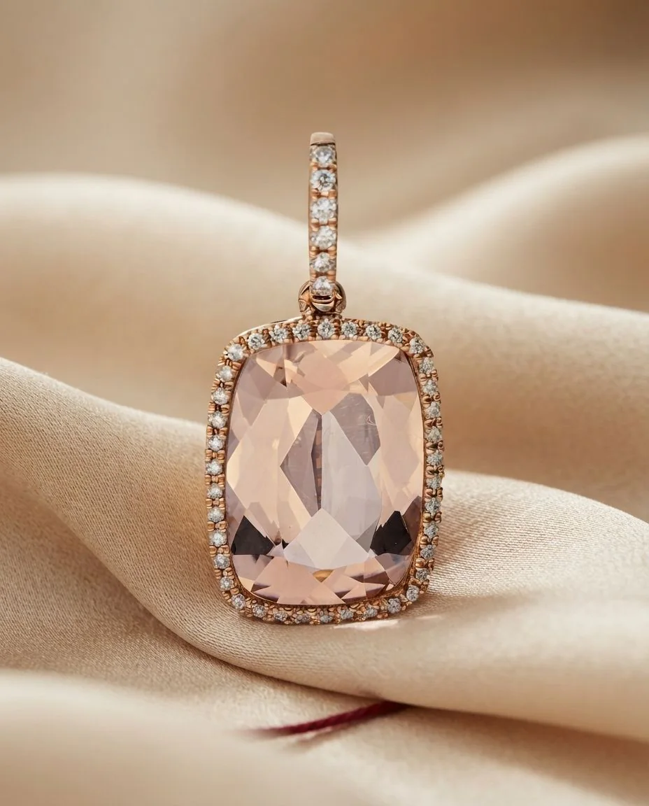 Anhänger 18 Karat Roségold, mit Öse · drapiert