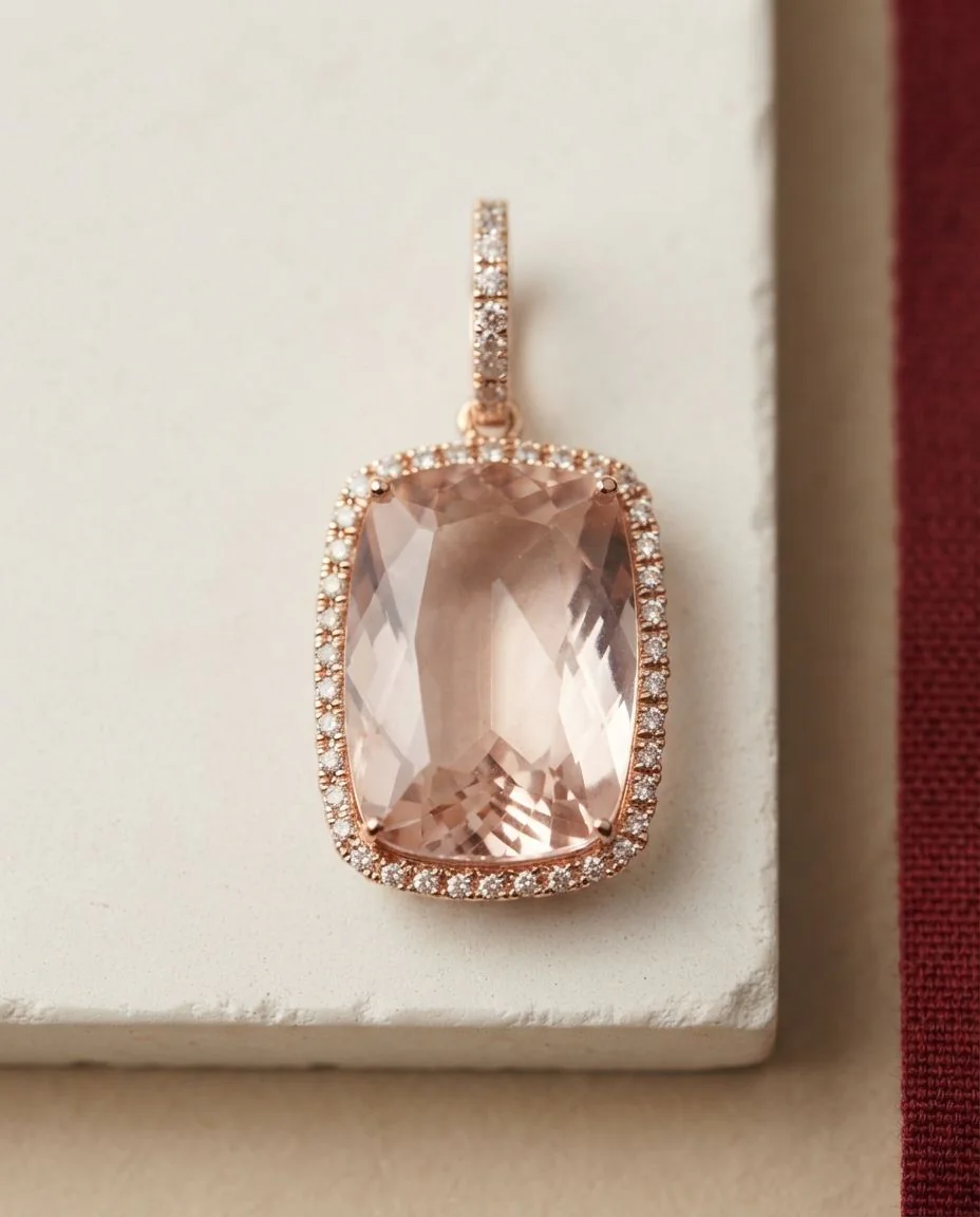 Anhänger 18 Karat Roségold, mit Öse · drapiert