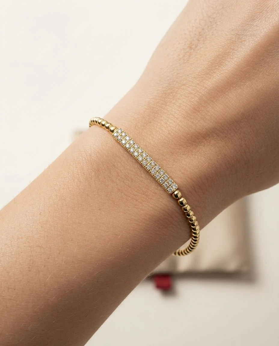 Armband 18 Karat Gelbgold · getragen