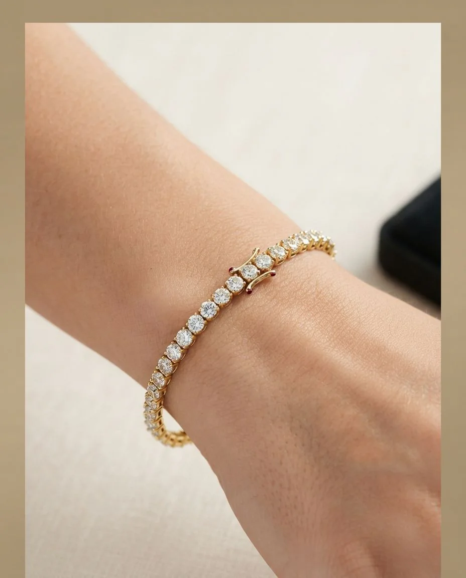 Armband 4er-Krappe 18 Karat Gelbgold · getragen
