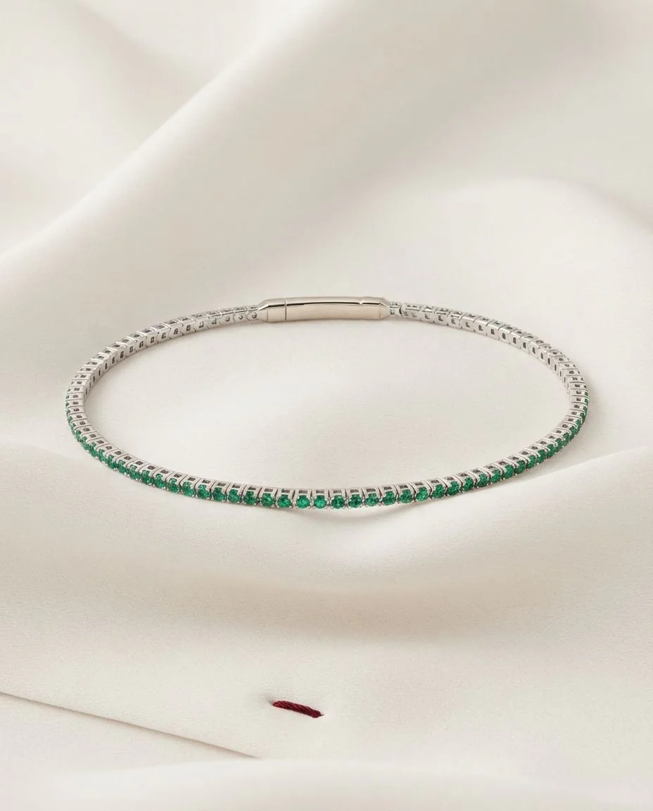 Armreif 18 Karat Weißgold · drapiert