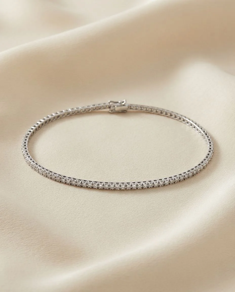 Armband 4er-Krappe 18 Karat Weißgold · drapiert