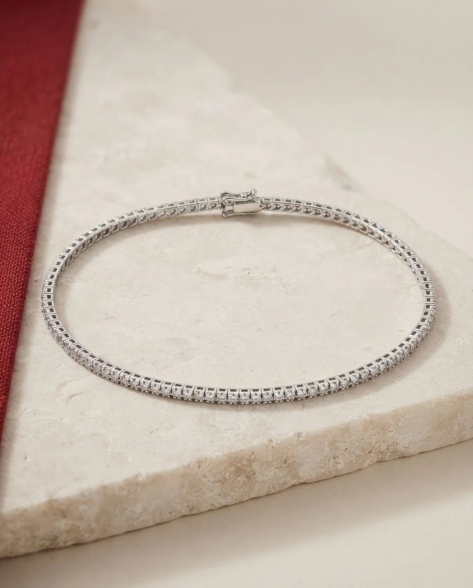 Armband 4er-Krappe 18 Karat Weißgold · drapiert