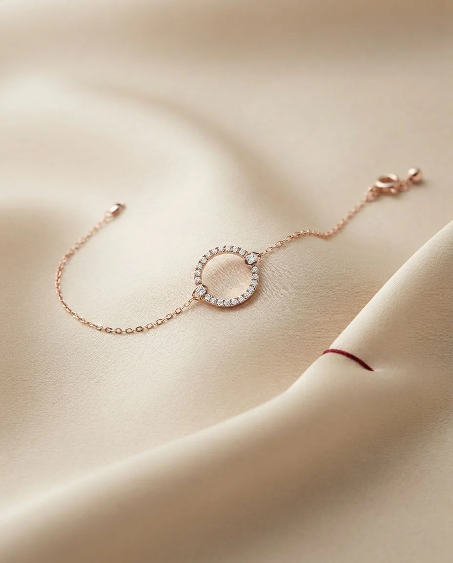 Armband 18 Karat Roségold Kreis · drapiert