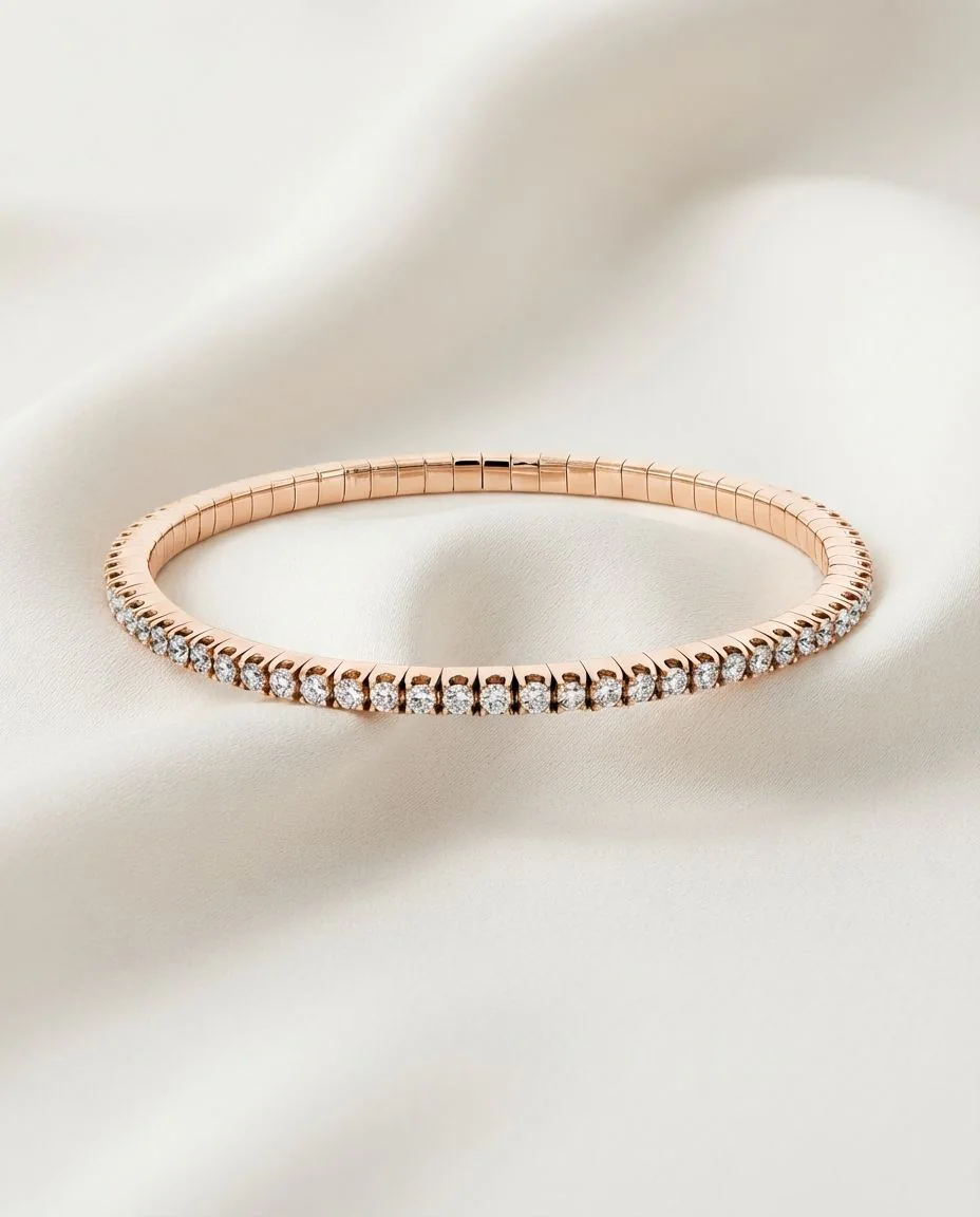 Armband 18 Karat Roségold, Flex-Band, variabel · drapiert