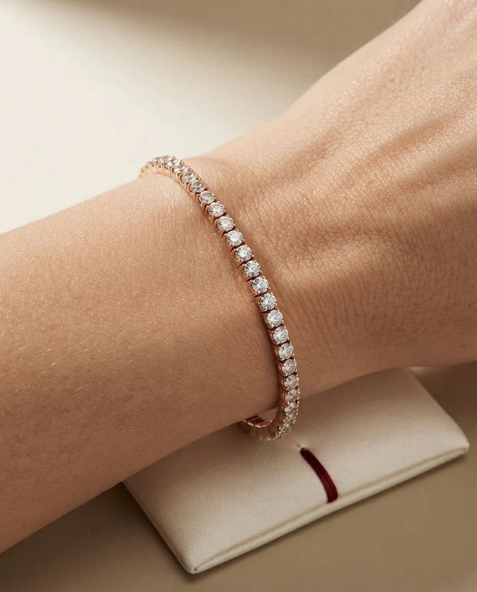 Armband 18 Karat Roségold, Flex-Band, variabel · getragen