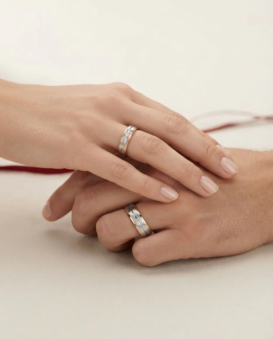Trauringe · RU-1455-17 · Platin 600/- · getragen