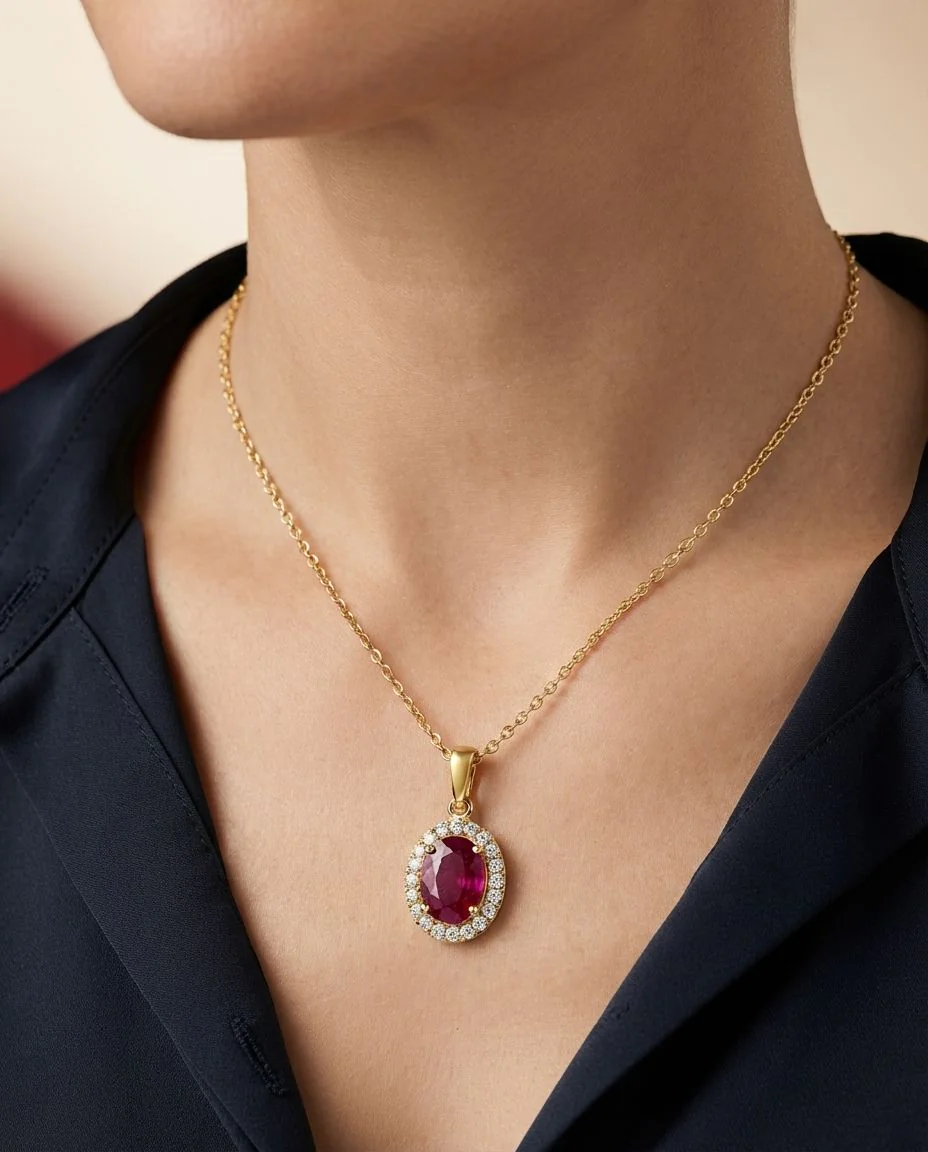 Anhänger 18 Karat Roségold, mit Öse · getragen