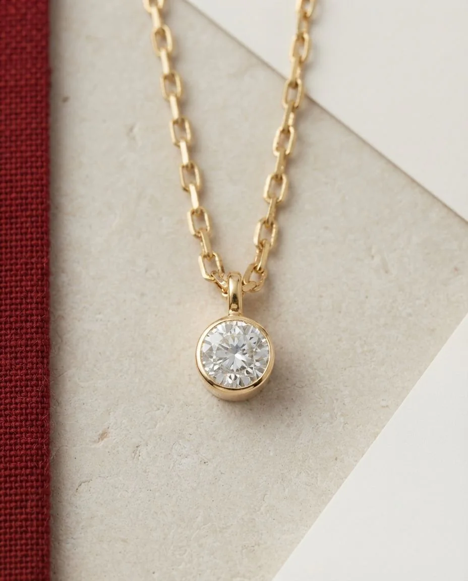 Collier 18 Karat Gelbgold · drapiert